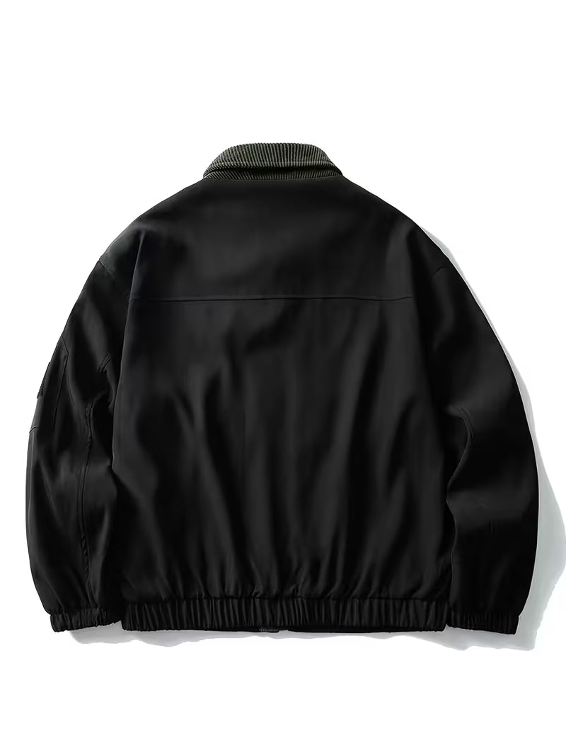 Vintage Color-Block Short Work Jacket